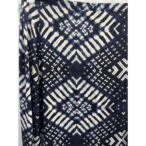 Rachel Pally Women's Geometric Print Front Slit Maxi Skirt Navy Blue Size Medium - Picture 14 of 16
